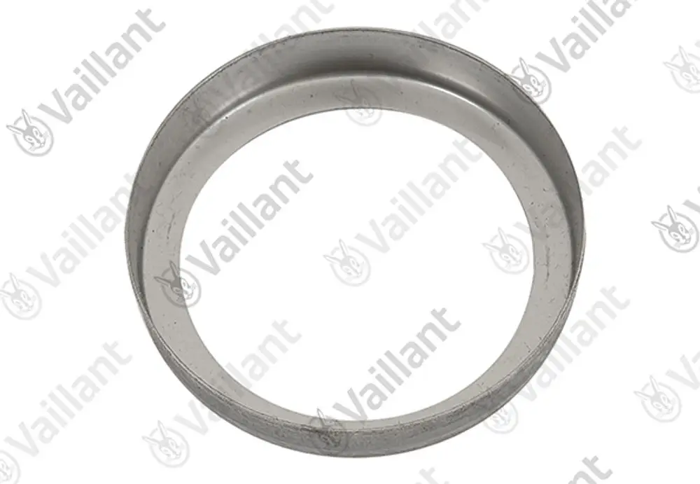 Zylindrisches Bauteil aus Metall, vermutlich eine Abgasblende von Vaillant, mit glatter Oberfläche und ohne erkennbare Maße oder weitere Details.